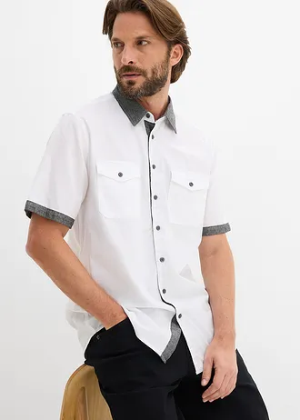 Overhemd met korte mouwen in 2-in-1-look • wit • bonprix online shop