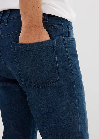 Könnyű 3/4-es farmer elasztikus derékpánttal, Slim Fit • sötétkék denim • bonprix áruház