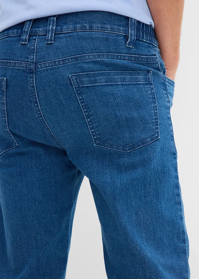 Jean 3/4 léger à taille élastiquée, regular • bleu denim • product-page.page-title-suffix