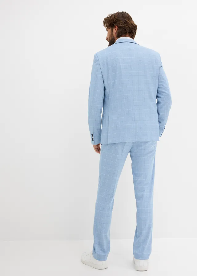 Pak (2-delige set) van comfortabel stretchmateriaal, moderne pasvorm, Kleur: blauw geruit