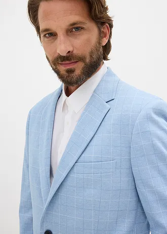 Costum din material stretch comod, Modern Fit (2 piese) • albastru cadrilat • magazin bonprix