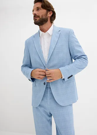 Oblek (2dílný) z pohodlného strečového materiálu, střih Modern Fit • modrá kostkovaná • bonprix obchod