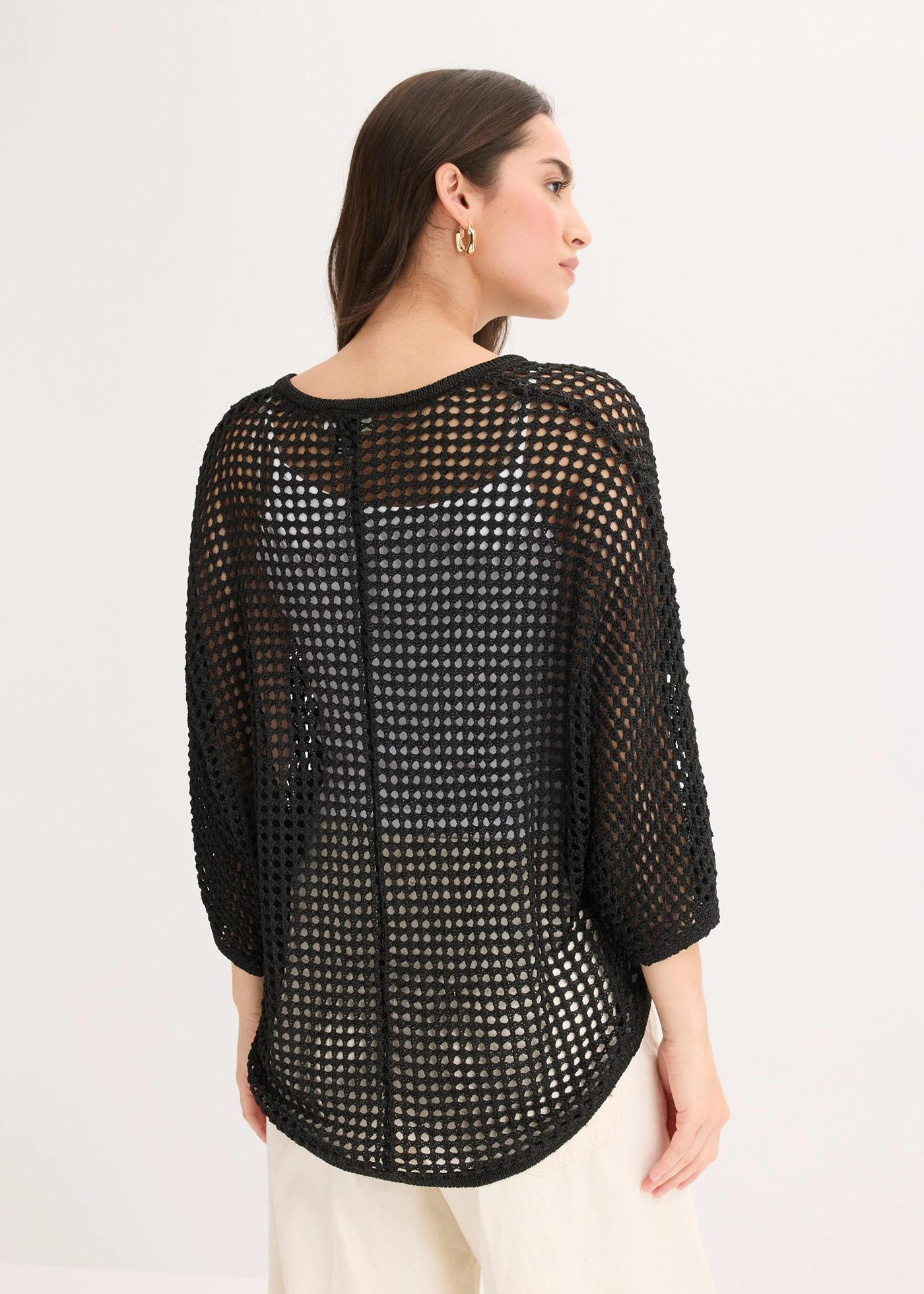 Ajour vest • zwart • bonprix online shop