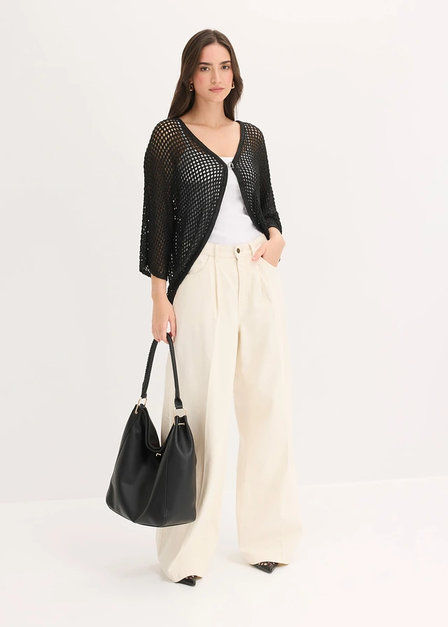Ajour vest, Kleur: zwart