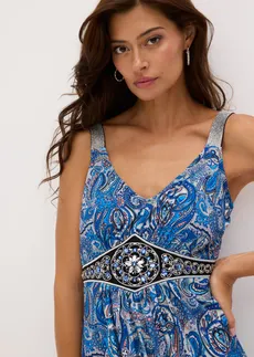 Maxi ruha applikációval • sarkvidéki kék-Paisley • bonprix áruház