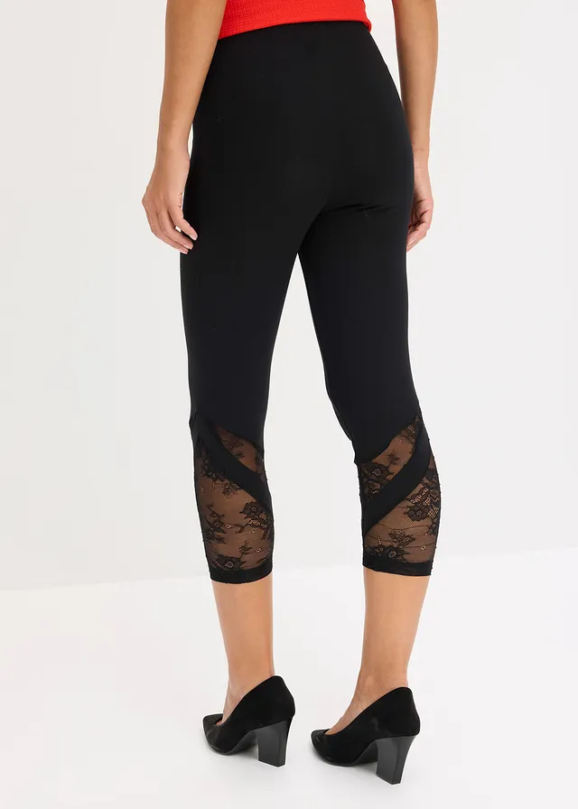 Legging corsaire à dentelle, Couleur: noir