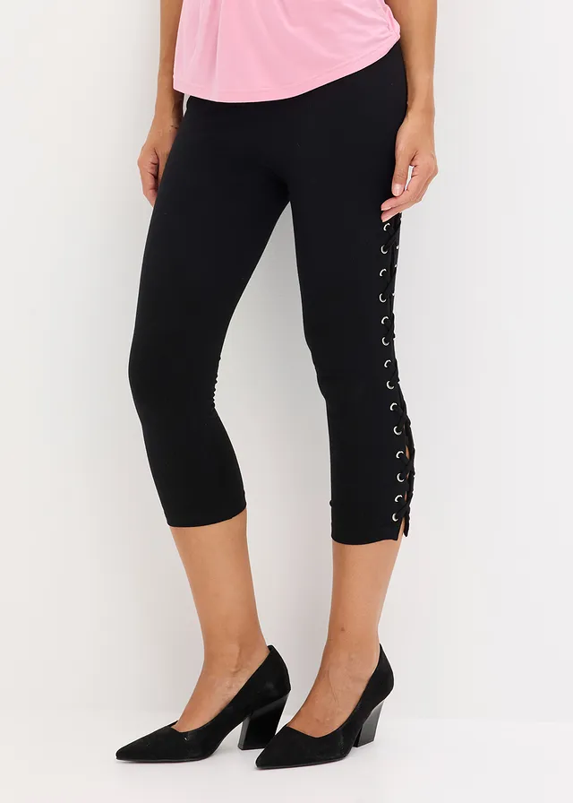 Legging corsaire avec laçage, Couleur: noir
