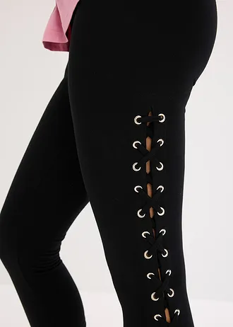 Colanți capri cu șnururi laterale • negru • magazin bonprix