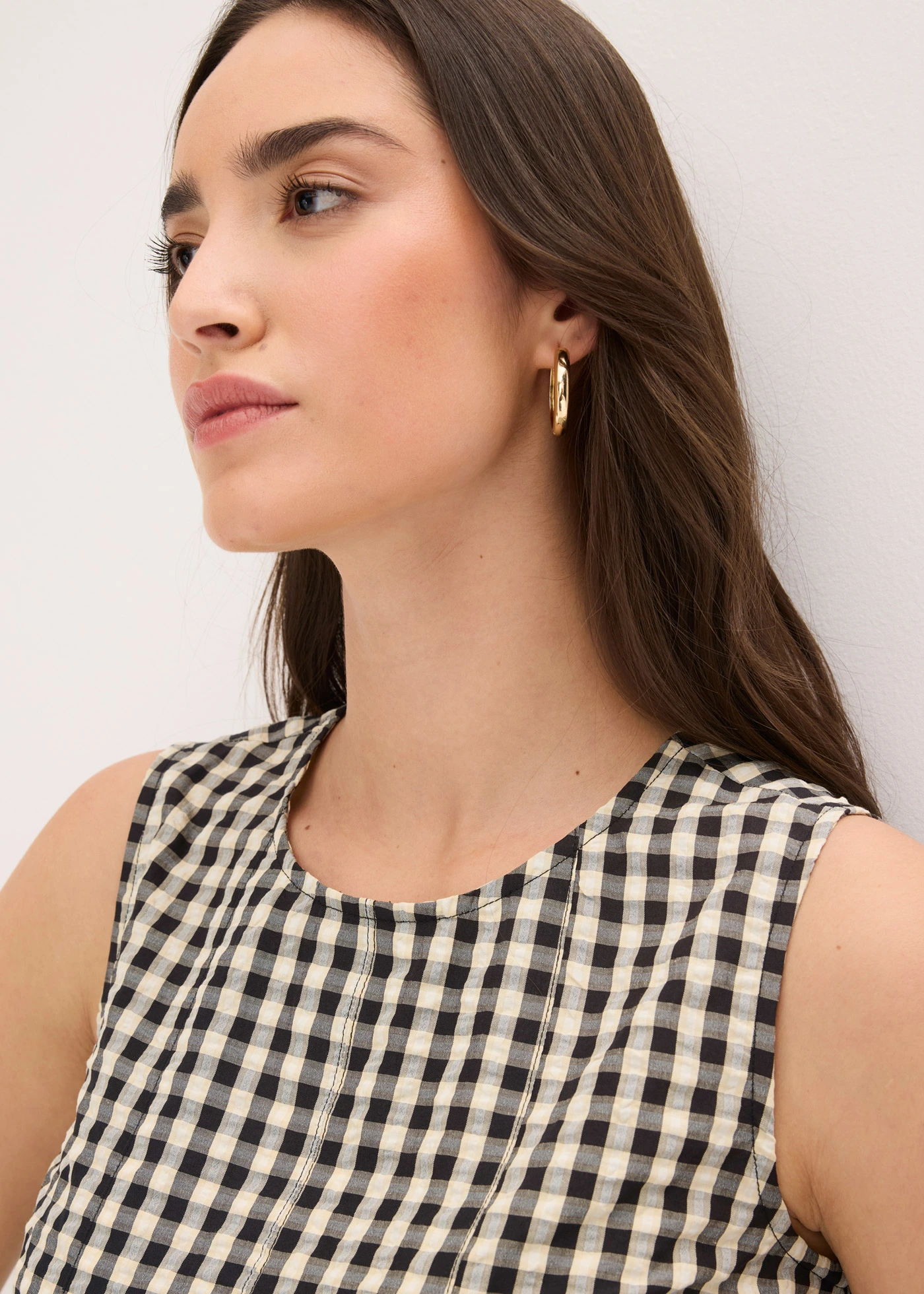 Blousetop geruit • vanillegeel-zwart geruit • bonprix online shop