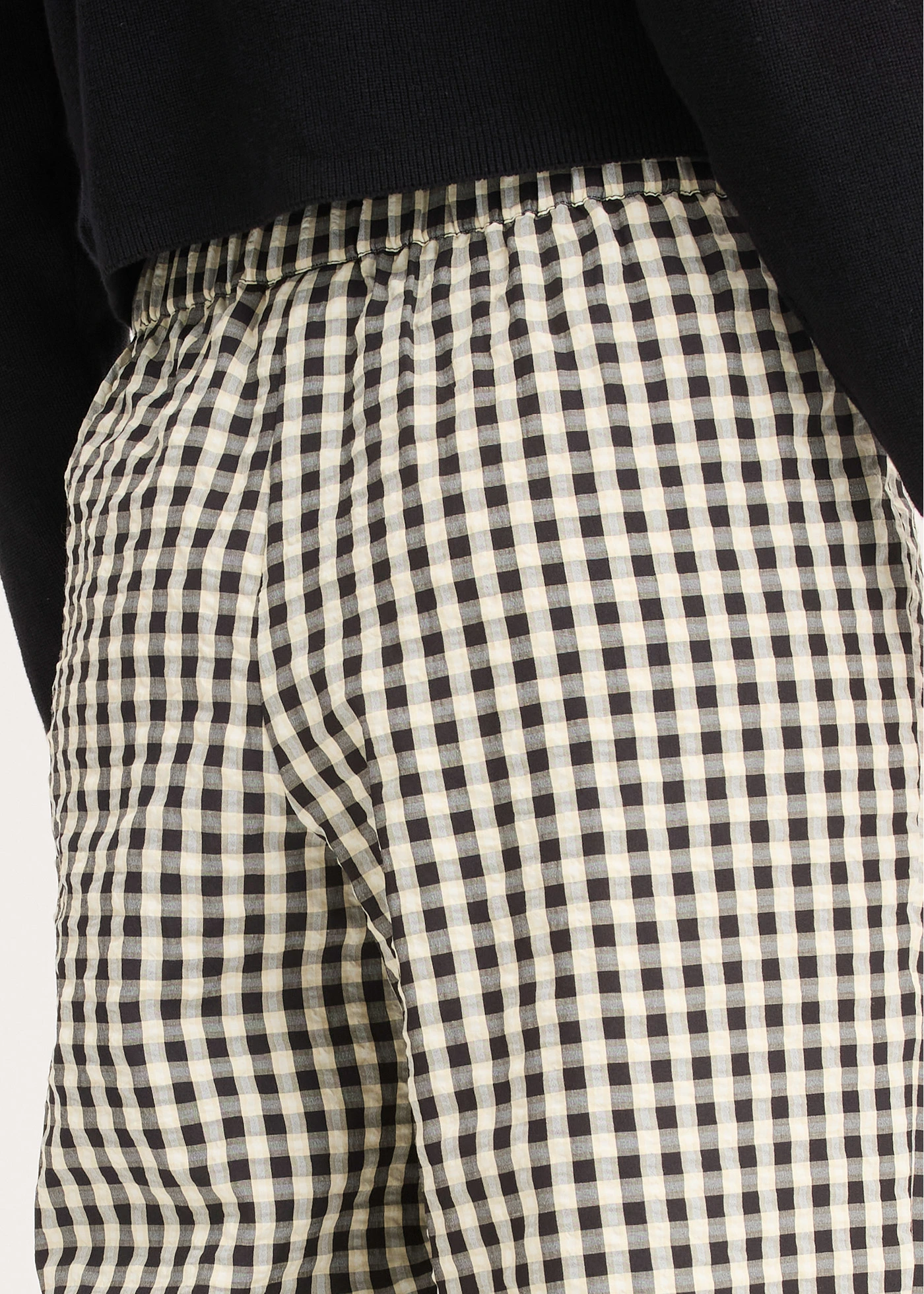 Pantalon large à pinces • jaune vanille-noir carreaux • Boutique bonprix