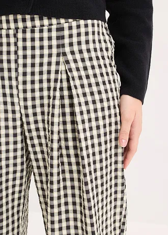 Pantalon large à pinces • jaune vanille-noir carreaux • Boutique bonprix