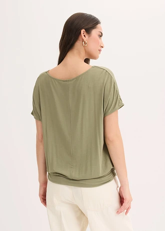 Shirt in een zachte viscosemix, Kleur: olijfgroen