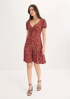 Robe en jersey viscose • rouge érable floral • Boutique bonprix
