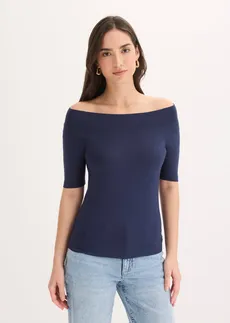 Carmen shirt van een viscose mix • donkerblauw • bonprix online shop