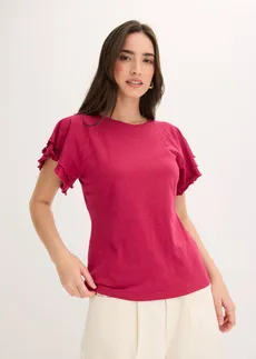T-shirt à manches fantaisie • magenta • Boutique bonprix