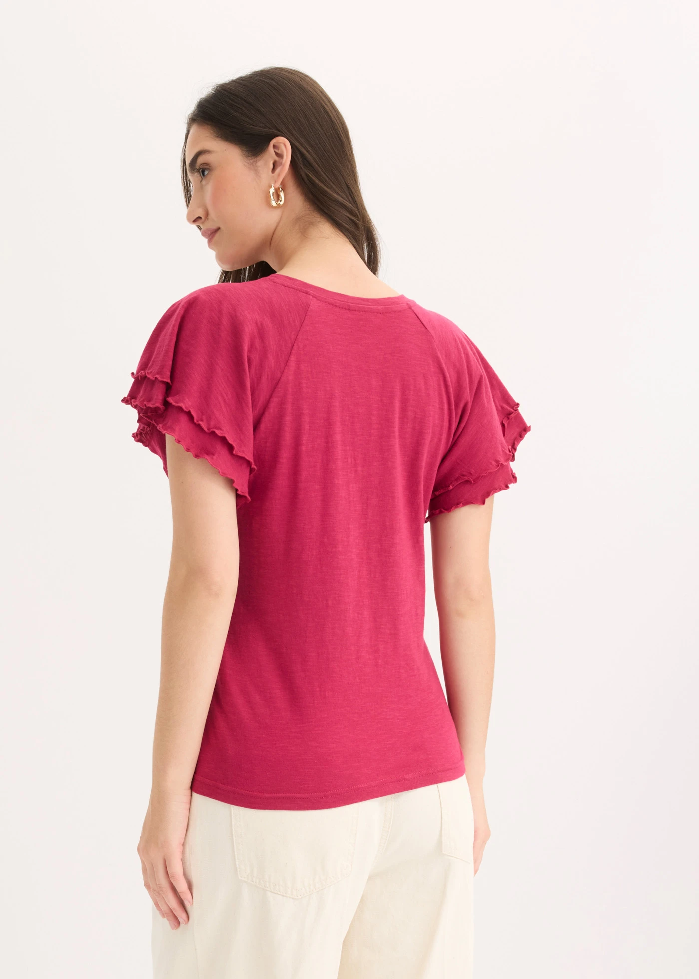 T-shirt à manches fantaisie • magenta • Boutique bonprix