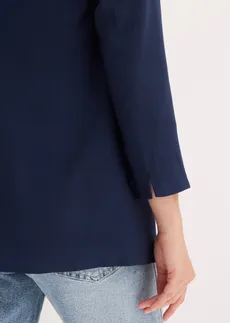 Sacou lung din material cu viscoză • bleumarin • magazin bonprix