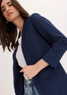 Sacou lung din material cu viscoză • bleumarin • magazin bonprix