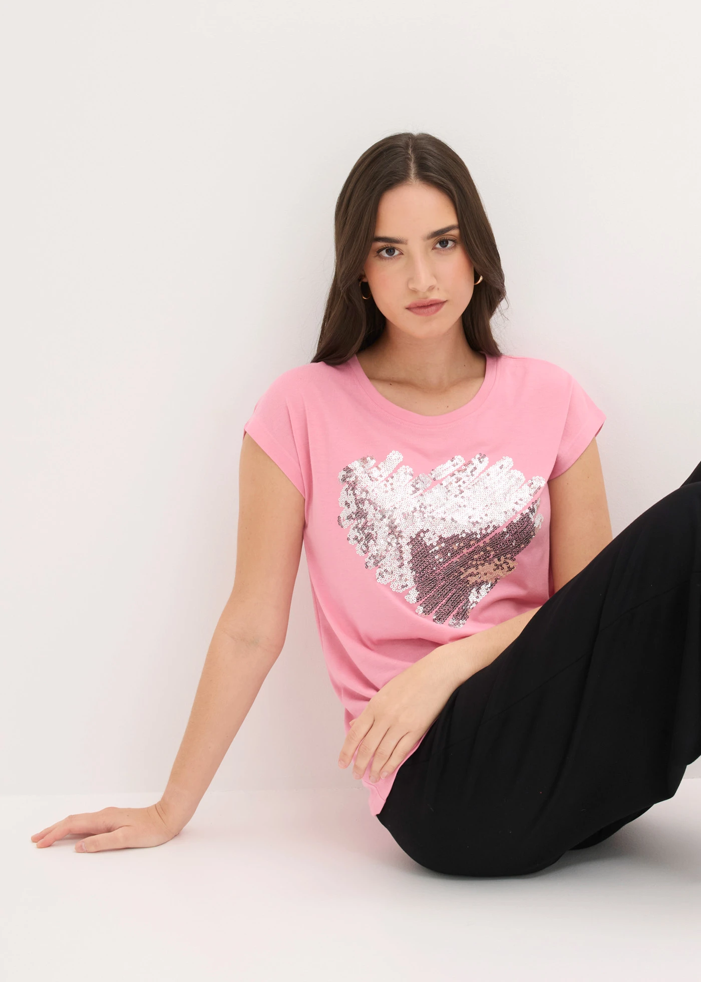 T-shirt doux • rose imprimé • Boutique bonprix