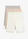 Lot de 3 boxers femme longs avec dentelle, Couleur: gris clair chiné + blanc + beige sable