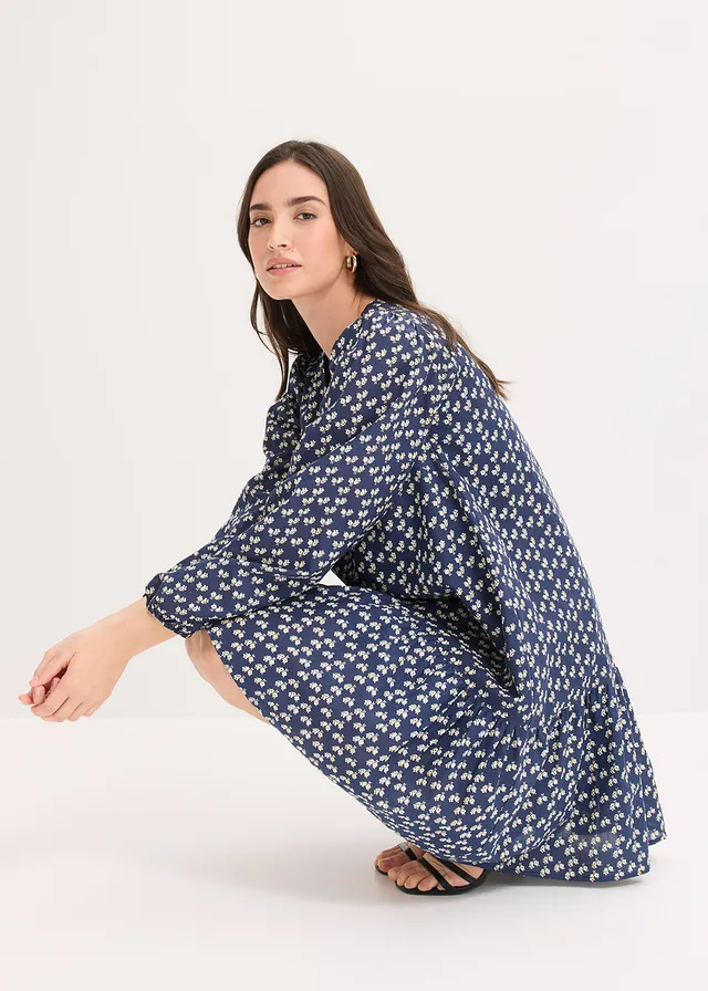 Robe courte effet froissé • bleu foncé floral • product-page.page-title-suffix