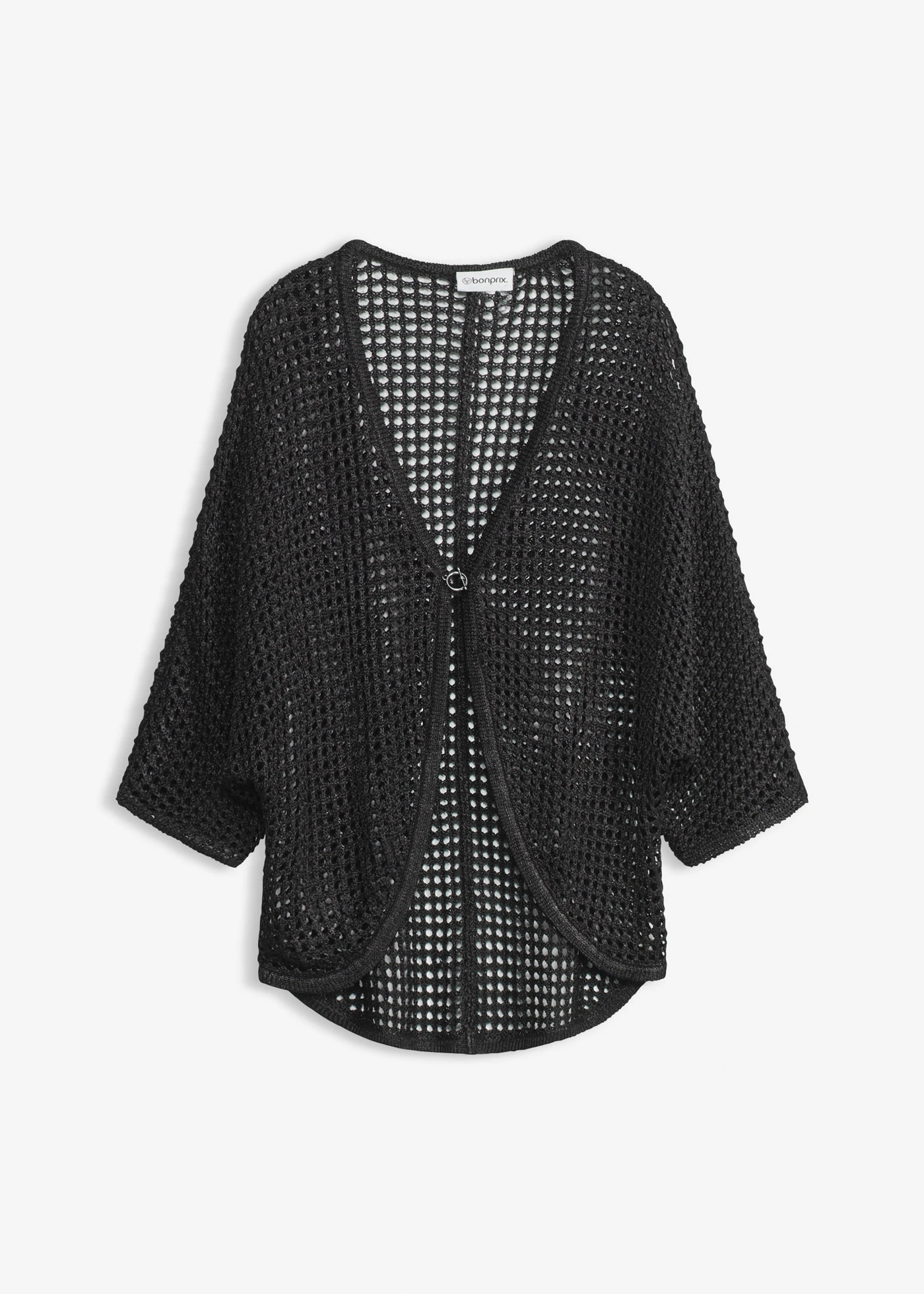 Jachetă tricotată ajurată • negru • magazin bonprix