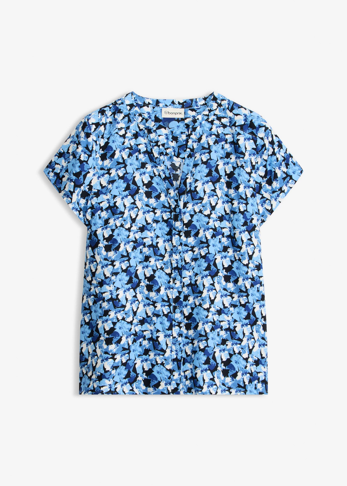 Chemisier manches courtes 100% viscose • bleu gentiane floral • Boutique bonprix
