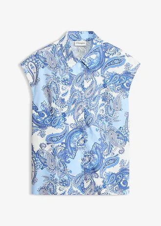 Gedessineerde blouse van soepele viscose • wit/lichtblauw paisley • bonprix online shop