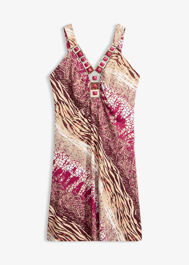Robe trapèze en jersey, Couleur: magenta