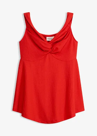 Bluză tricot cu umerii goi din material texturat • roșu-căpșună • magazin bonprix