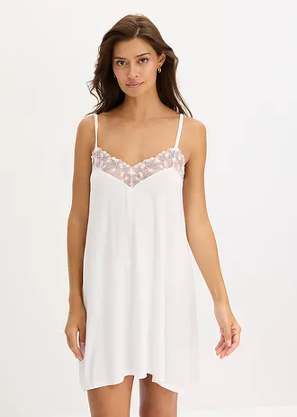 Nuisette en viscose douce • blanc + bleu clair • Boutique bonprix