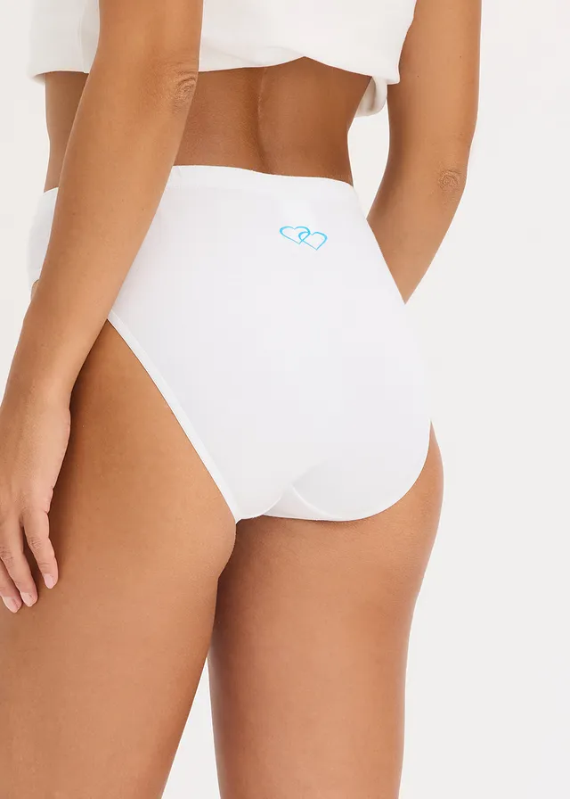 Lot de 6 slips coton doux avec imprimé cœurs • blanc/noir • product-page.page-title-suffix