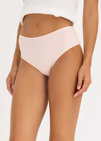 Figi maxi panty z miękkiej bawełny (4 pary) • czarny+kremowy jasnoróżowy • sklep bonprix