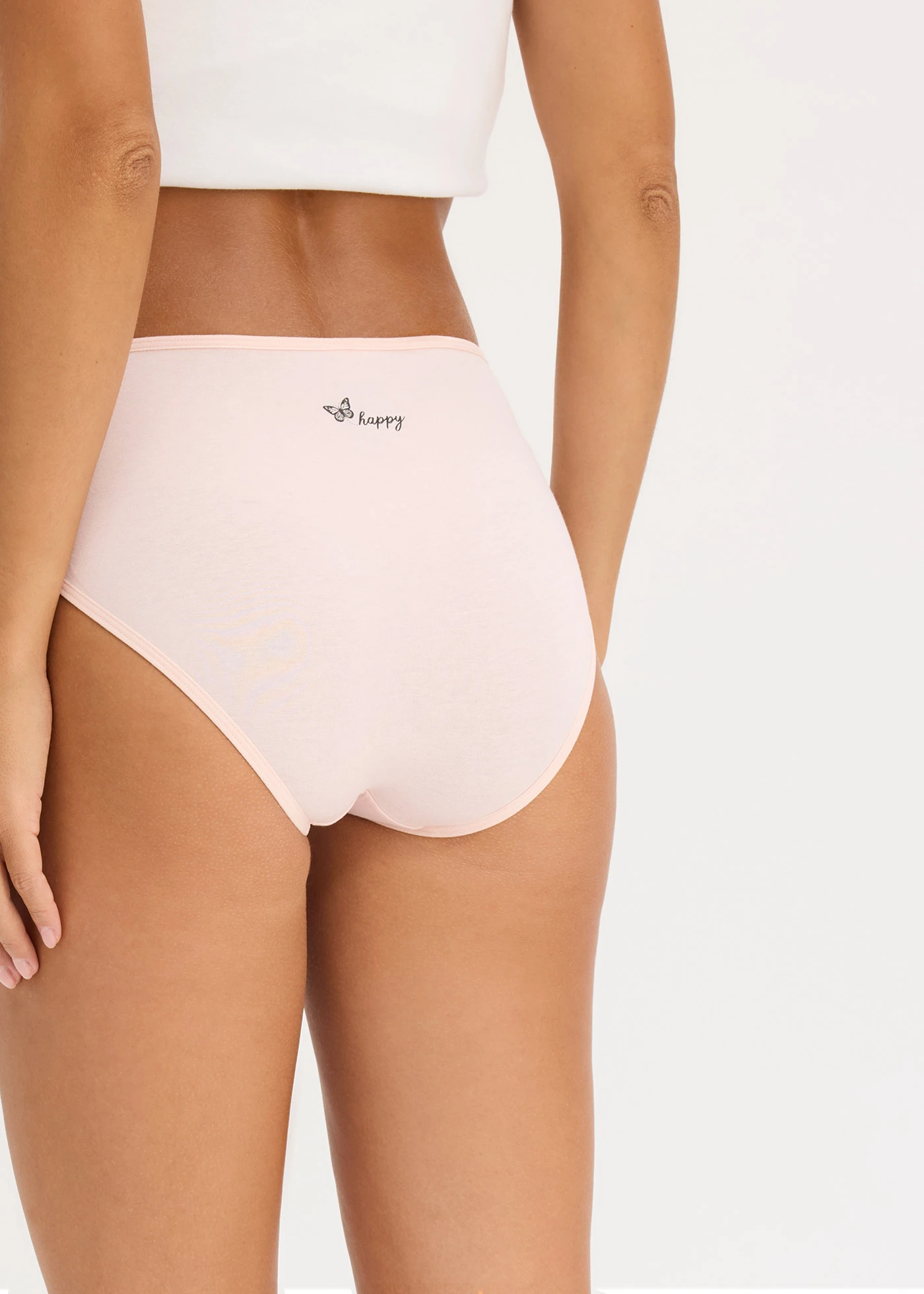 Figi maxi panty z miękkiej bawełny (4 pary) • czarny+kremowy jasnoróżowy • sklep bonprix