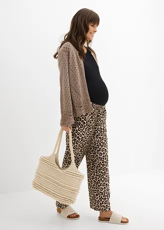 Pantalon de grossesse 2en1 en gaze de coton • grès-marron moyen-marron foncé-marron-noir léopard • Boutique bonprix