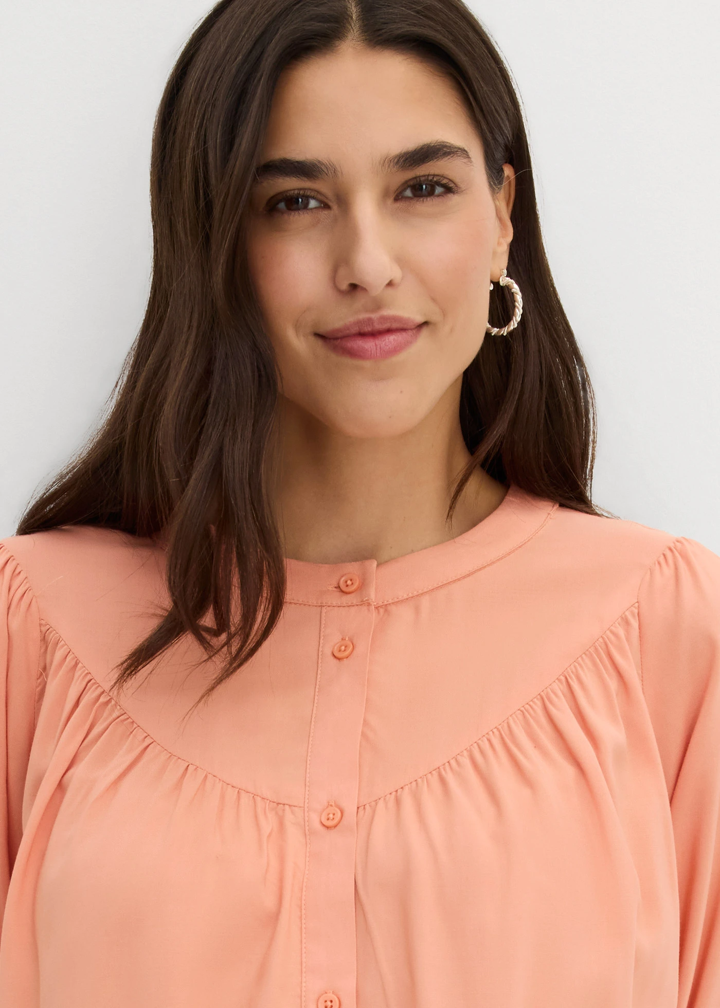 Chemisier prairie en viscose fluide • abricot clair • Boutique bonprix