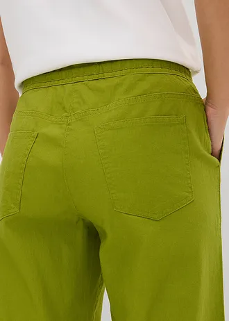 Pantalon large en lin et coton • vert mousse • Boutique bonprix