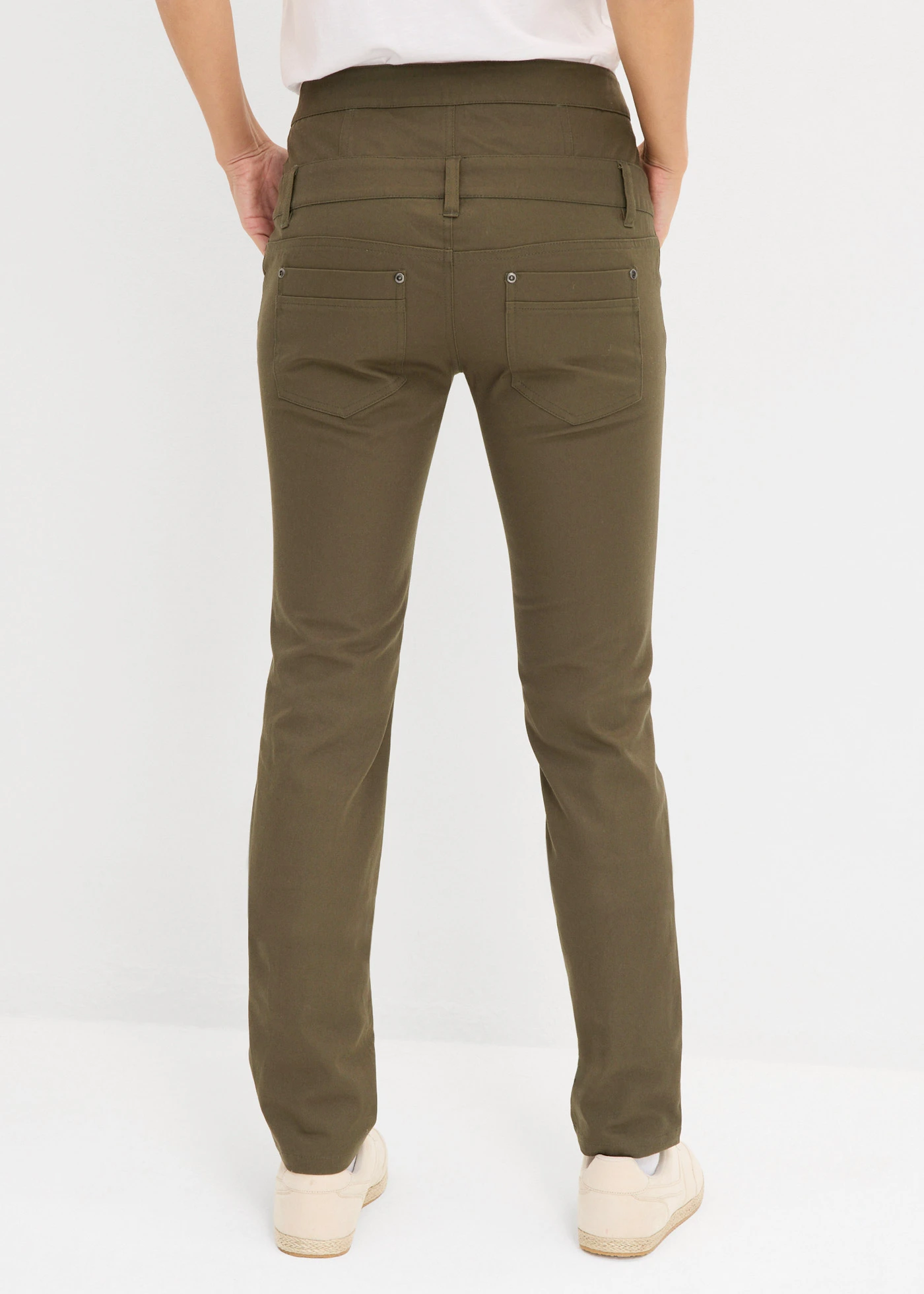 Stretch twill broek • donkerolijfgroen • bonprix online shop