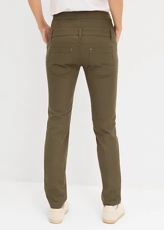 Pantaloni twill cu stretch • oliv închis • magazin bonprix