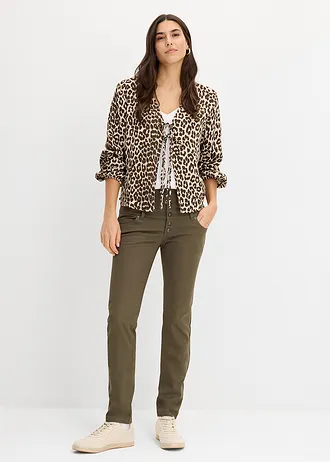 Pantalon en twill extensible • olive foncé • Boutique bonprix