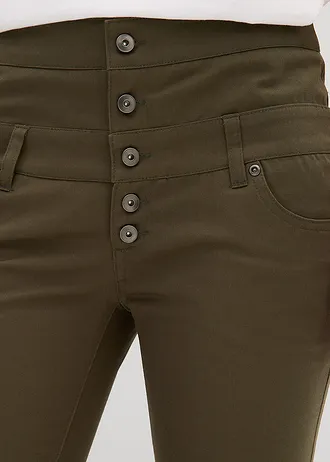 Pantalon en twill extensible • olive foncé • Boutique bonprix