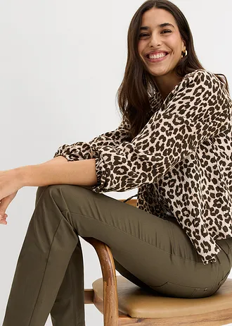 Stretch twill broek • donkerolijfgroen • bonprix online shop