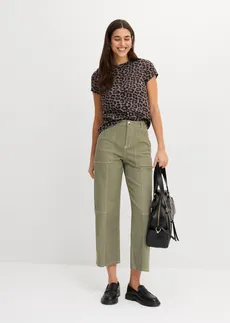 Bluză tricot (set/3 buc.) • alb+negru+leo • magazin bonprix