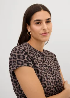 Bluză tricot (set/3 buc.) • alb+negru+leo • magazin bonprix