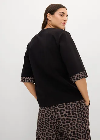 Mikina, leopardia, z bavlneného mixu • čierna -tmavohnedá-stredne hnedá-prírodný kameň leopard • obchod bonprix