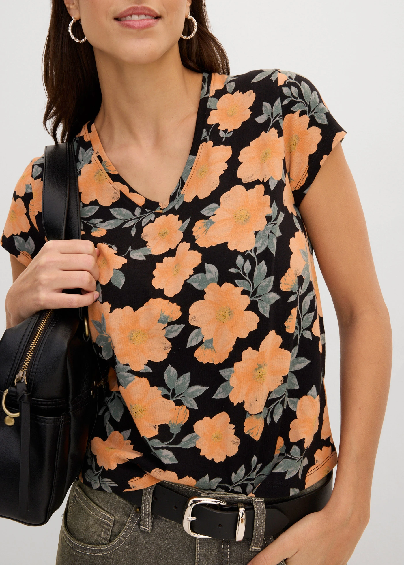 T-shirt 100% coton • noir imprimé • Boutique bonprix