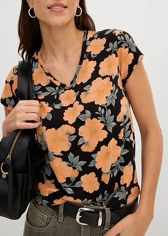 Tricou din bumbac 100% • negru cu imprimeu • magazin bonprix