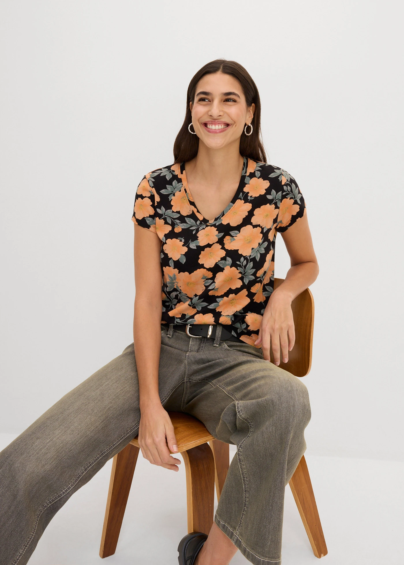 Tricou din bumbac 100% • negru cu imprimeu • magazin bonprix