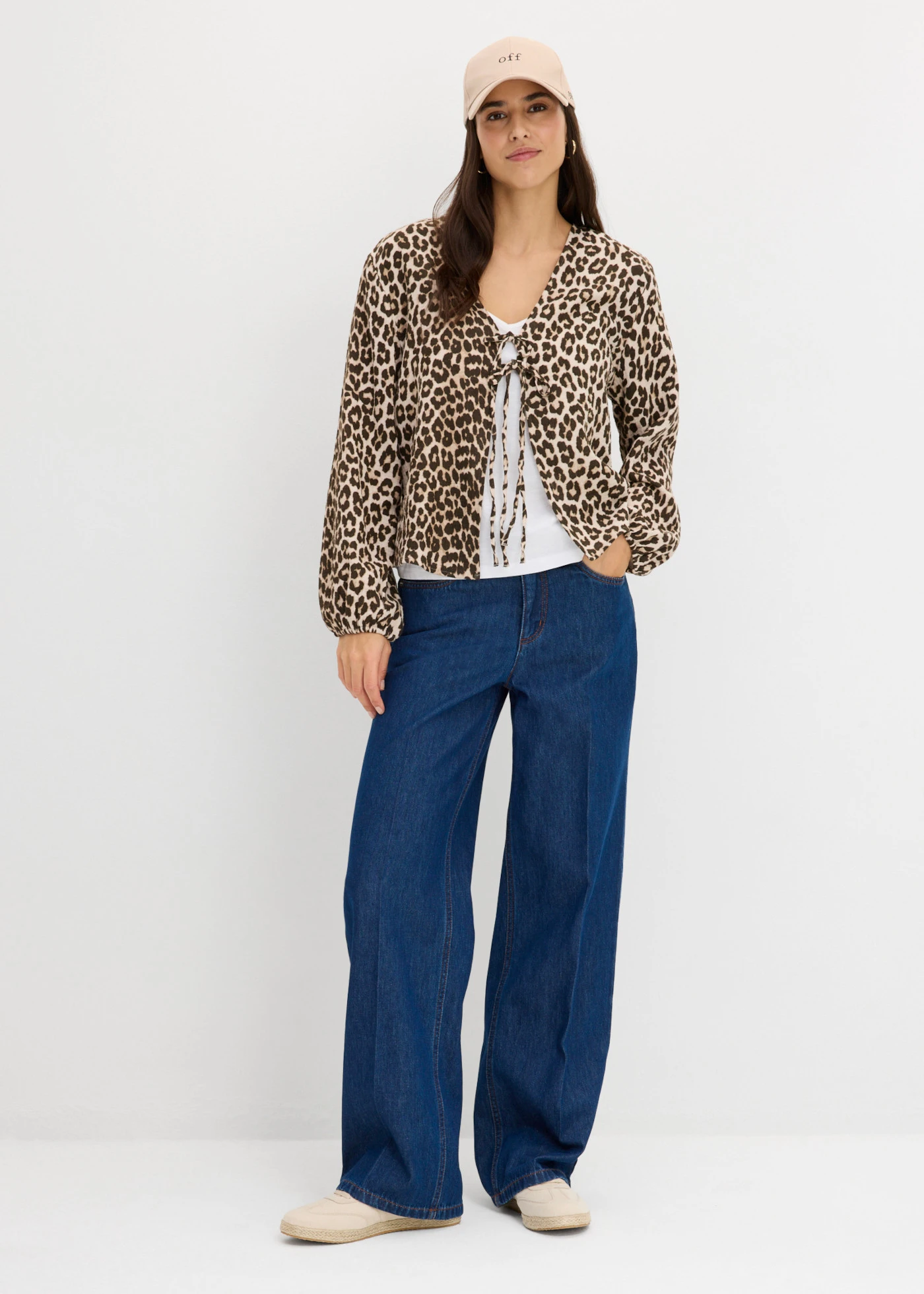 Bolero van mousseline • kiezelbeige luipaardprint • bonprix online shop