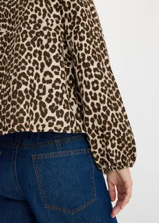 Bolerko z mušelínu • šedobéžová s leopardím potiskem • bonprix obchod